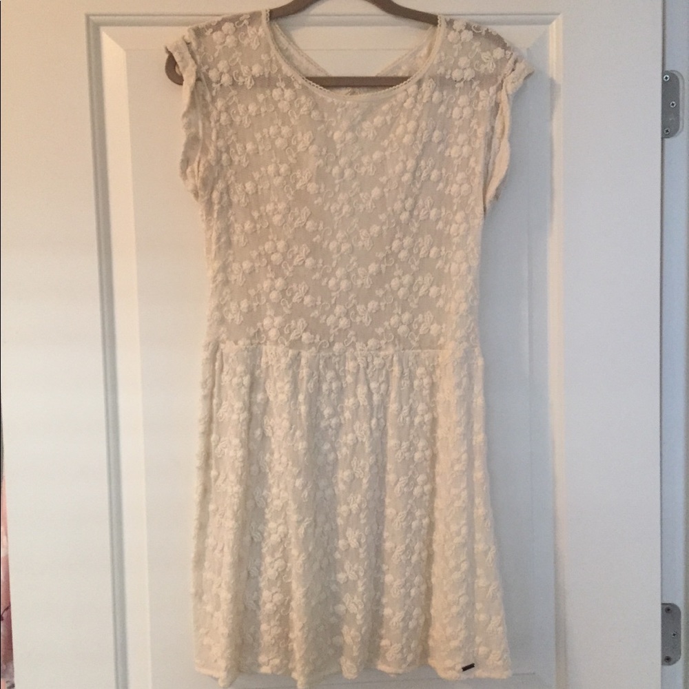 Embroidered Sheer Dress with Open Back